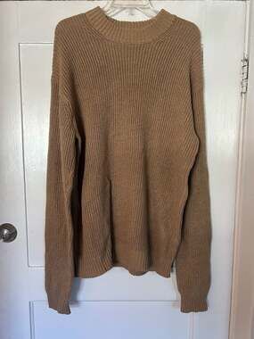 Hallstatt Ribbed Mockneck Pullover Sweater Tan Size Large